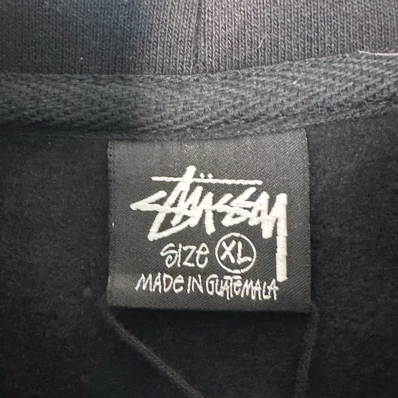 Stussy Black Hoodie with White Logo - Picture 3 of 4